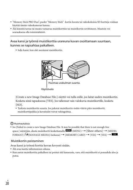 Sony HDR-XR550E - HDR-XR550E Consignes d&rsquo;utilisation Finlandais