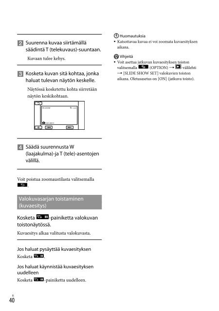 Sony HDR-XR550E - HDR-XR550E Consignes d&rsquo;utilisation Finlandais