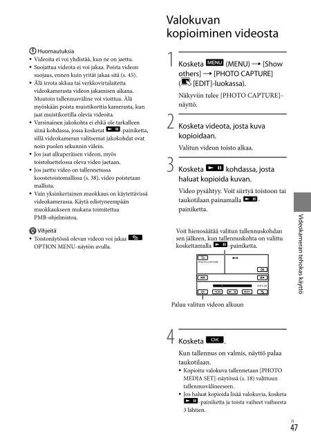 Sony HDR-XR550E - HDR-XR550E Consignes d&rsquo;utilisation Finlandais