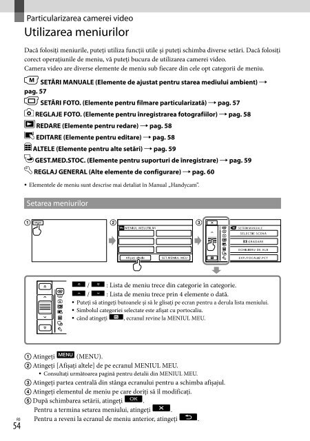 Sony HDR-XR550E - HDR-XR550E Consignes d&rsquo;utilisation Roumain