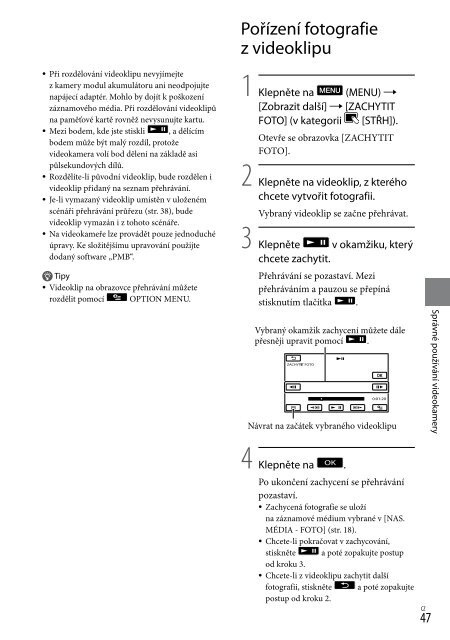 Sony HDR-XR550E - HDR-XR550E Consignes d&rsquo;utilisation Tch&egrave;que