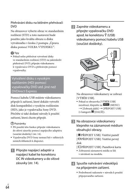 Sony HDR-XR550E - HDR-XR550E Consignes d&rsquo;utilisation Tch&egrave;que