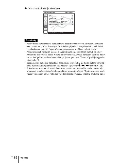 Sony VPL-CS6 - VPL-CS6 Consignes d&rsquo;utilisation Tch&egrave;que