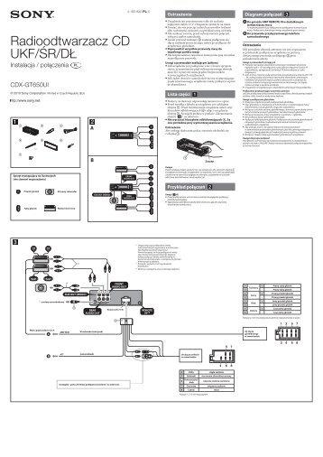 Sony CDX-GT650UI - CDX-GT650UI Guide d'installation Polonais