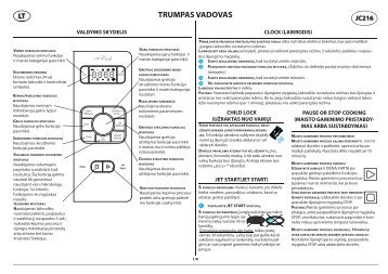 KitchenAid JC 216 WH - JC 216 WH LT (858721699290) Scheda programmi