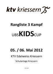 Rangliste 3 Kampf 05. / 06. Mai 2012