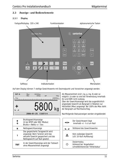 Wägeterminal Combics Pro - Waagen-Kissling GmbH