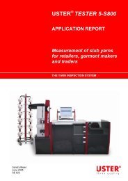TESTER 5-S800 APPLICATION REPORT ... - Uster Technologies