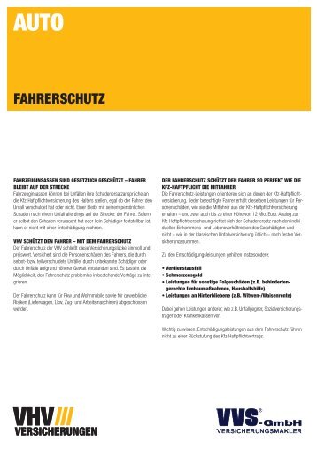 Fahrerschutzversicherung - VVS® GmbH