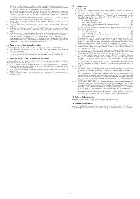 Allgemeine Rechtsschutz-Versicherungsbedingungen - VVS® GmbH