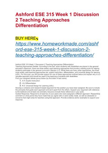 ese 315 week 3 dq 1 Ese 315 survey of exceptional students entire course ese 315 week 1 dq 1 inclusiondoc. ese 315 week 3 dq 1 Ese 315 survey of exceptional students entire course ese 315 week 1 dq 1 inclusiondoc.