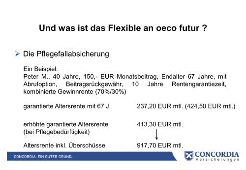 Und was ist das Flexible an oeco futur