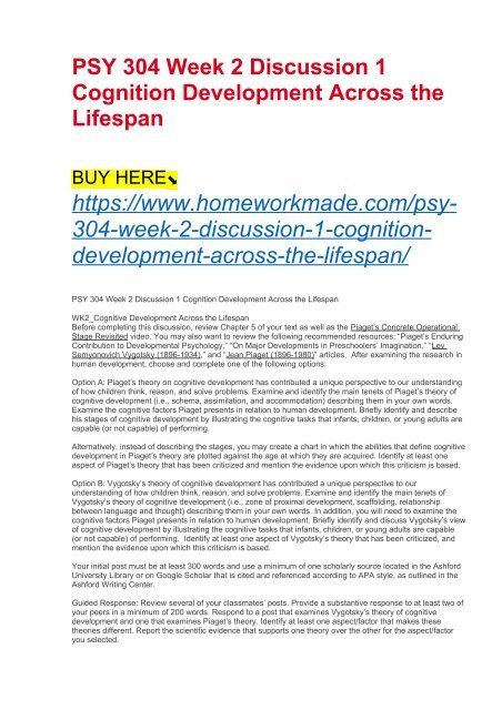 discuss cognitive development