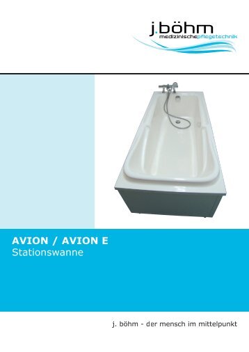 Pflegebadewanne Avion / Avion E Prospekt