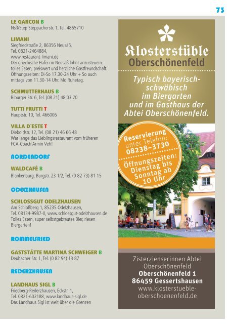 Biergartenguide Augsburg 2017