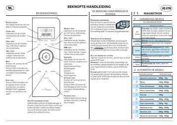 KitchenAid JQ 278 SL - JQ 278 SL NL (858727899890) Scheda programmi