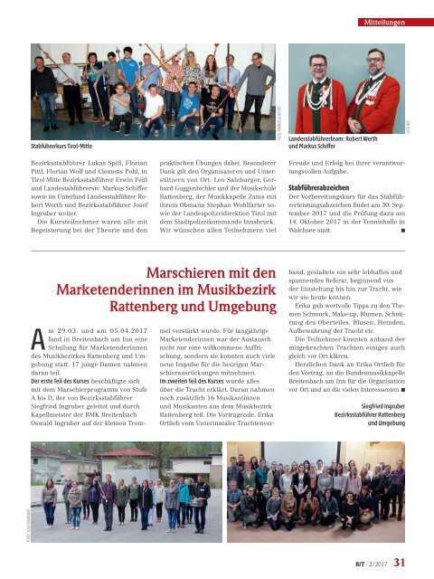 Blasmusik in Tirol - Ausgabe 2 / 2017