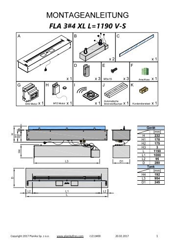 MONTAGEANLEITUNG FLA3 XL