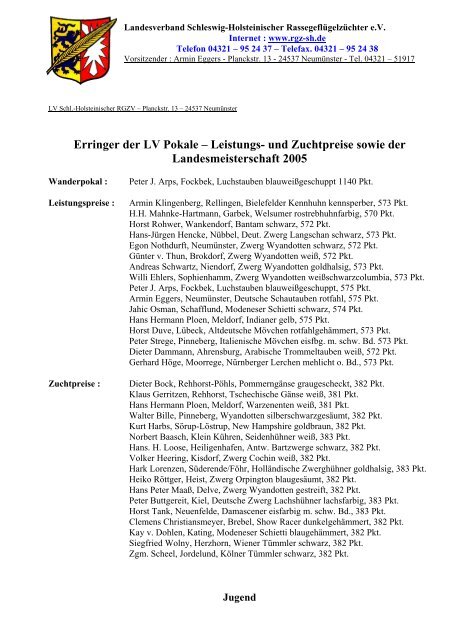 Leistungs- und Zuchtpreise sowie der Landesmeisterschaft 2005