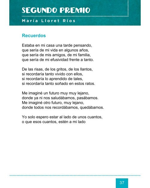 XXI Certamen de Poesía para Escolares "Poetas del 27" (2017). Poemario 