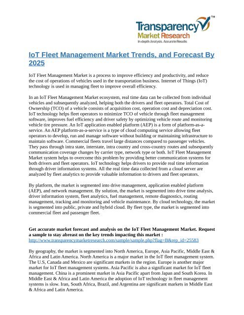 IoT Fleet Management Market