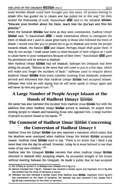 Hayatus Sahabah - The Lives of the Sahabah - Part 1 of 3