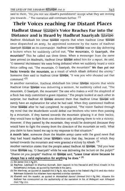 Hayatus Sahabah - The Lives of the Sahabah - Part 3