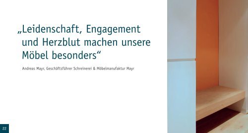 Schreinerei & Möbelmanufaktur Mayr Unternehmensbroschuere deutsch