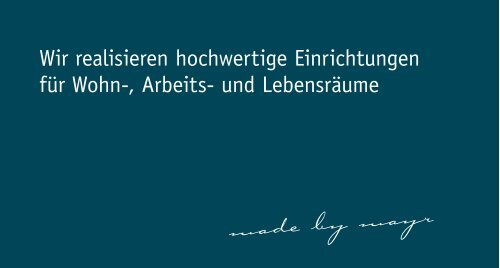 Schreinerei & Möbelmanufaktur Mayr Unternehmensbroschuere deutsch