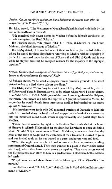 The Life of the Prophet Muhammad by Ibn Kathir - Volume 2 of 4