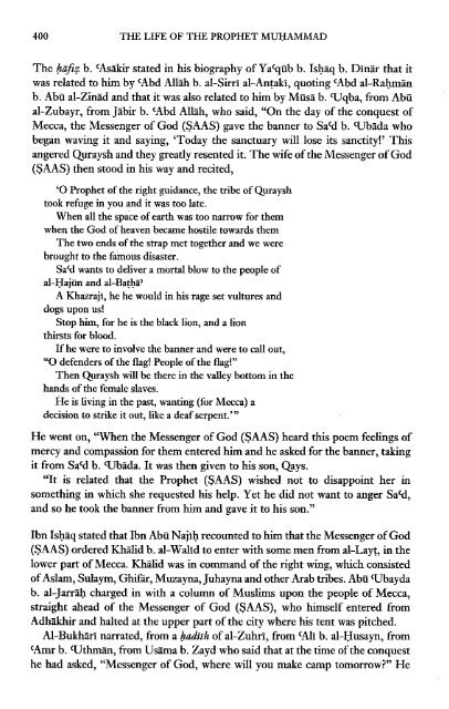 The Life of the Prophet Muhammad by Ibn Kathir - Volume 3 of 4