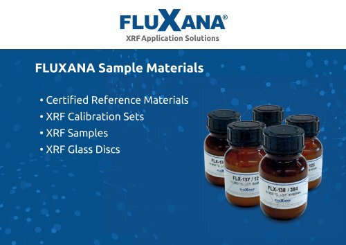 Fluxana Katalog: Referenzmaterialien