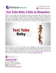 Test Tube Baby Clinic in Bangalore