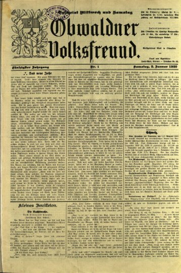 Obwaldner Volksfreund 1920