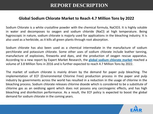 Sodium Chlorate Market Price Trends, Share and Outlook From 2017 To 2022