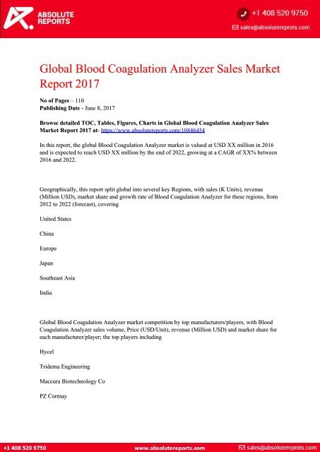 10846454-Global-Blood-Coagulation-Analyzer-Sales-Market-Report-2017
