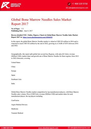 10846458-Global-Bone-Marrow-Needles-Sales-Market-Report-2017