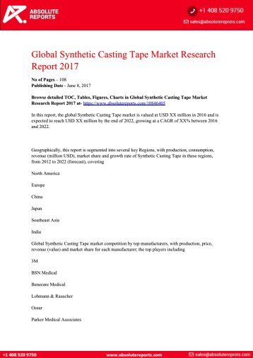 10846405-Global-Synthetic-Casting-Tape-Market-Research-Report-2017