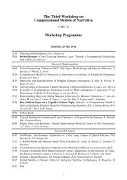 Computational Models of Narrative - LREC Conferences