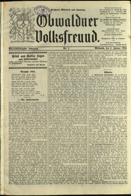 Obwaldner Volksfreund 1924