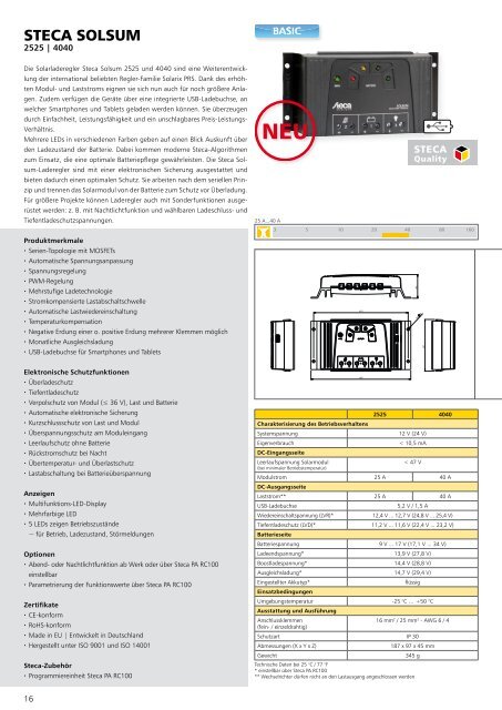 Steca Elektronik Katalog PV Off Grid (24|2017)