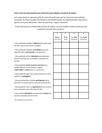 Guía autoevaluación directores- plan de mejora