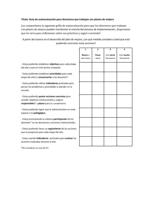 Guía autoevaluación directores- plan de mejora