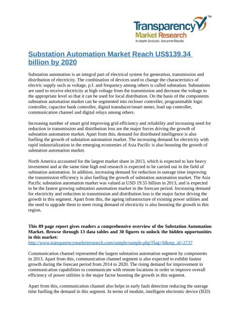 Substation Automation Market