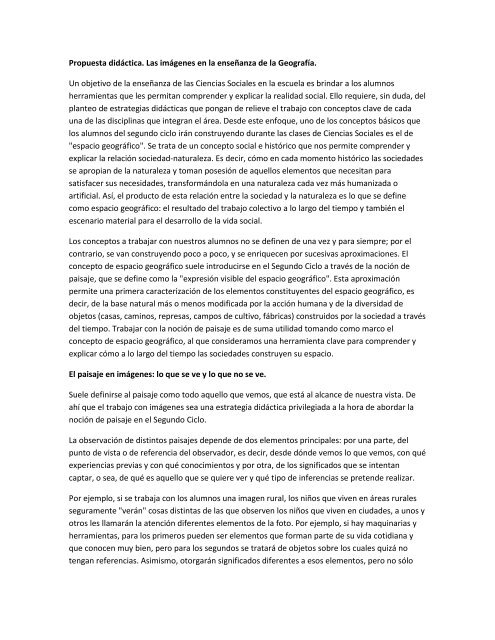 Las imágenes en la enseñanza de la Geografía