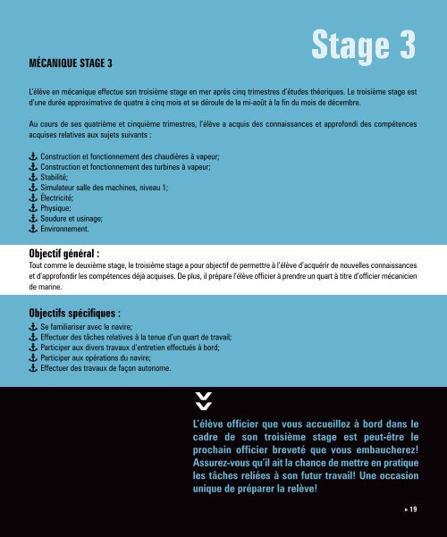 Les stages en mer