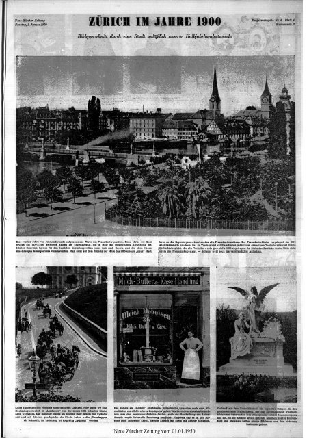 ZÜRICH IM JAHRE 1900 - Neue Zürcher Zeitung