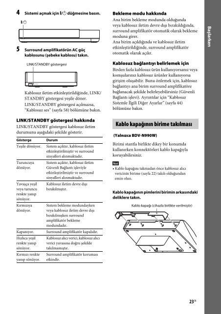 Sony BDV-N990W - BDV-N990W Mode d'emploi Turc