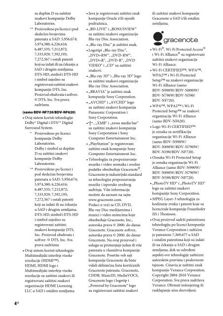 Sony BDV-N990W - BDV-N990W Guide de r&eacute;f&eacute;rence Serbe