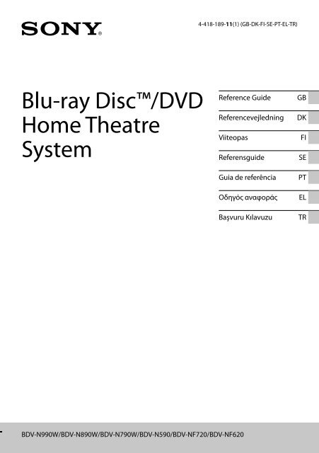 Sony BDV-N990W - BDV-N990W Guide de r&eacute;f&eacute;rence Finlandais